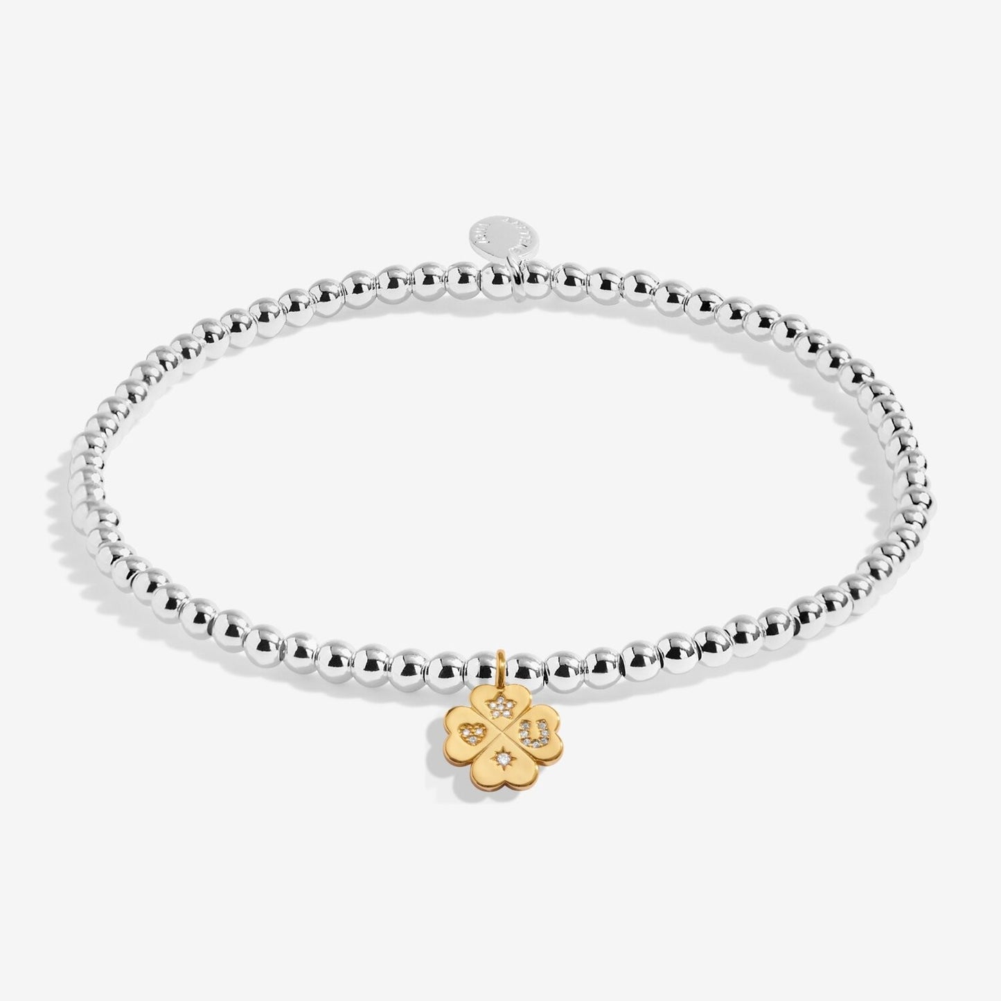 Joma Jewellery Silver Plated Beaded Bracelet A Little LUCKY CHARM  + GIFT BAG