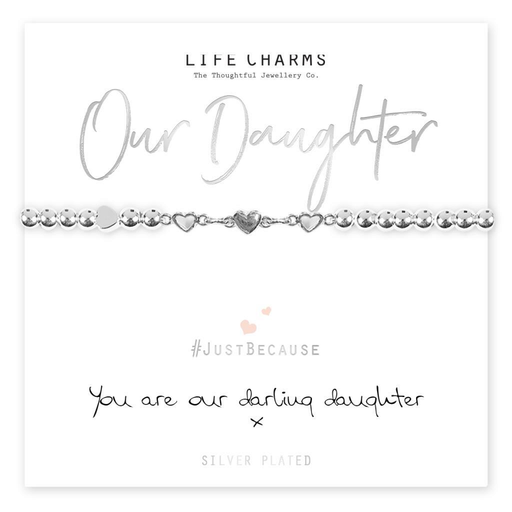 Life Charms Bracelet OUR DAUGHTER - " You Are Our Darling Daughter " Gift Boxed