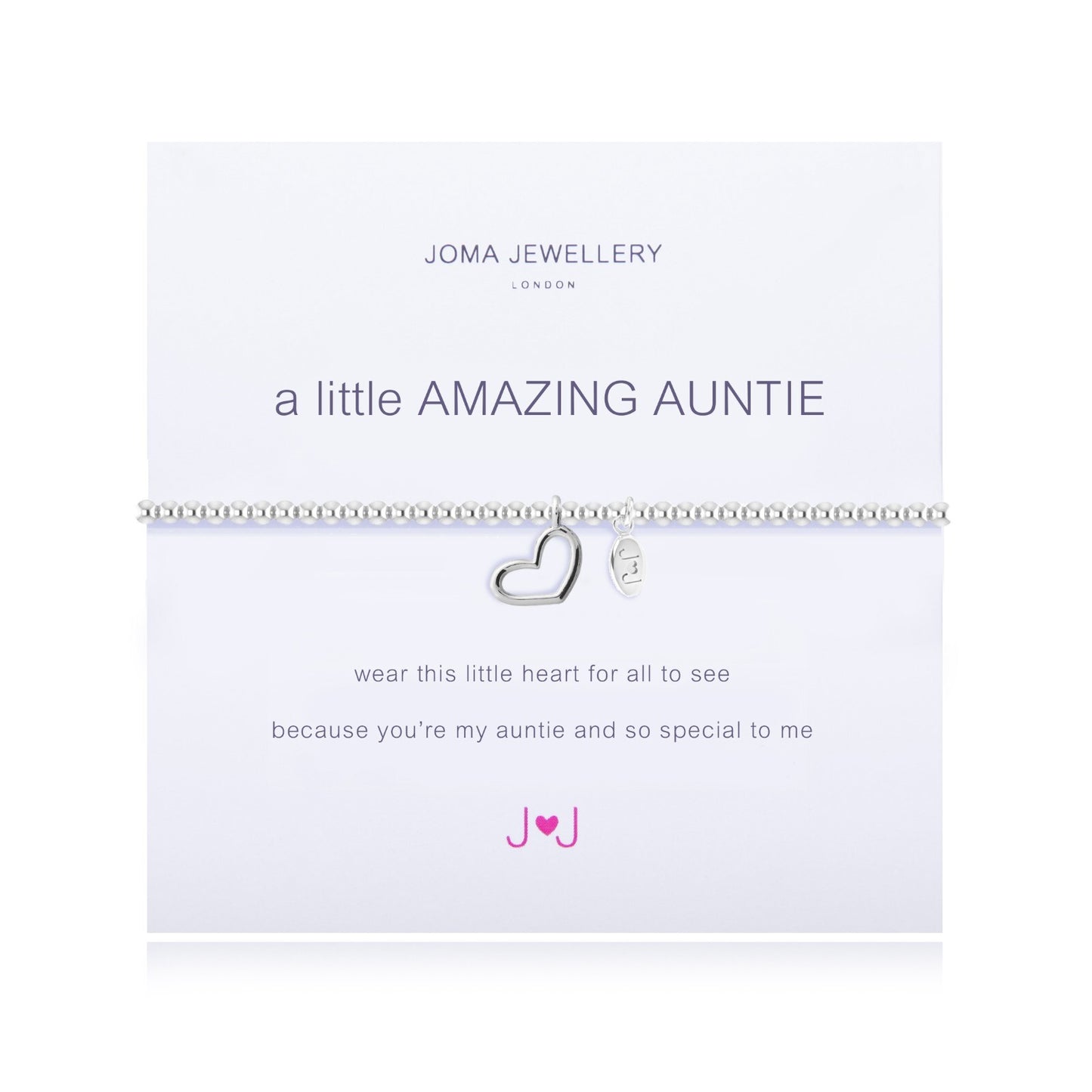 Joma Silver Plated Beaded Bracelet A Little AMAZING AUNTIE + Gift Bag 1662