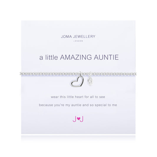 Joma Silver Plated Beaded Bracelet A Little AMAZING AUNTIE + Gift Bag 1662