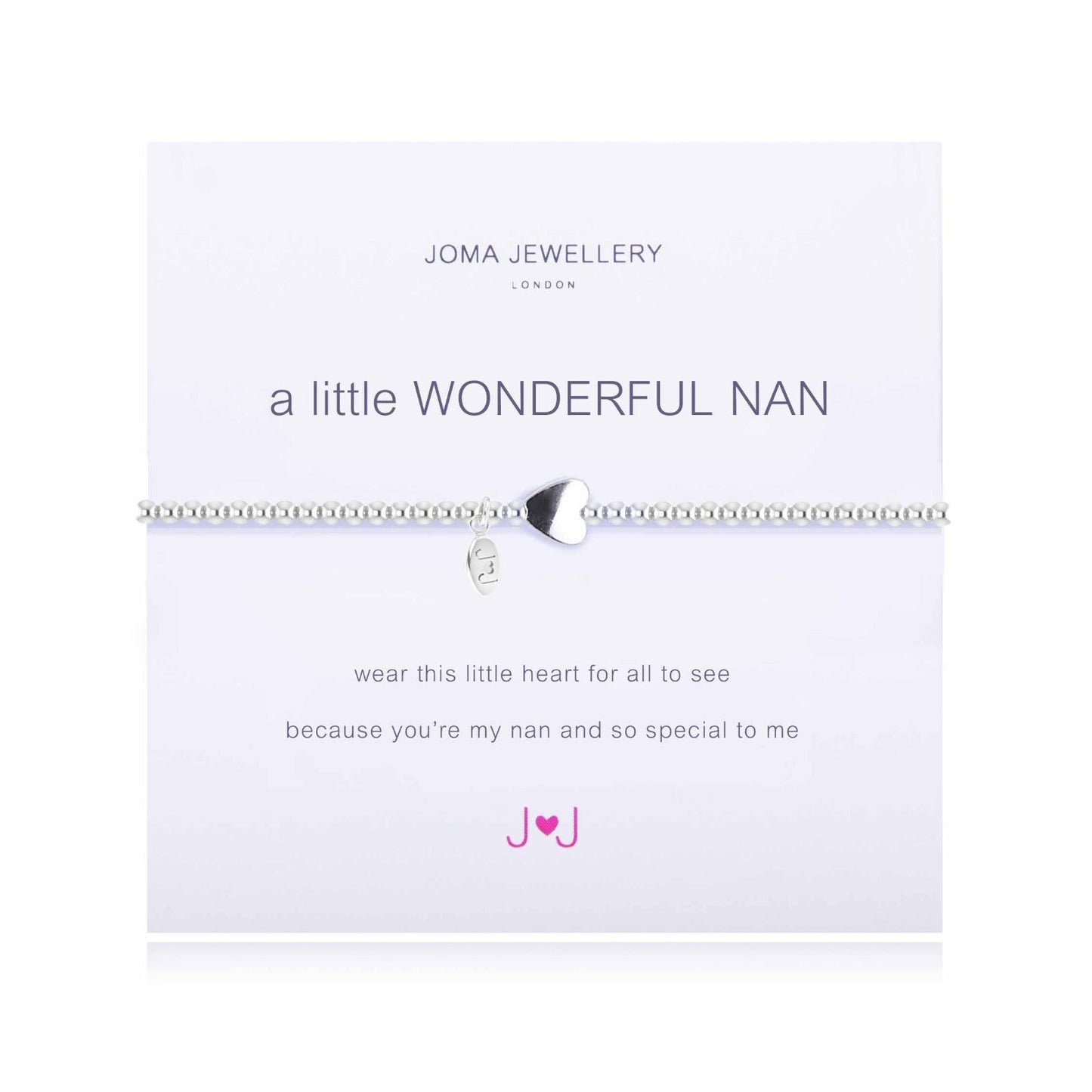 Joma Jewellery Silver Plated Beaded Bracelet A Little WONDERFUL NAN  + Gift Bag