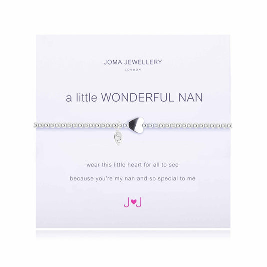 Joma Jewellery Silver Plated Beaded Bracelet A Little WONDERFUL NAN  + Gift Bag
