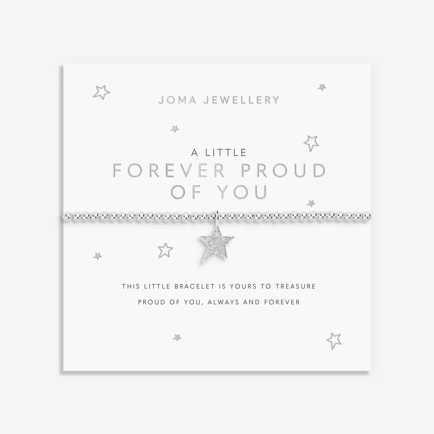 Joma Silver Plated Beaded Bracelet A Little FOREVER PROUD OF YOU + Gift Bag