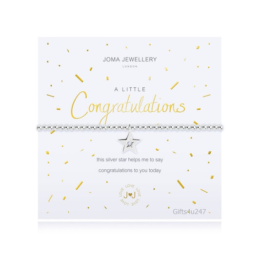 Joma Silver Plated Beaded Bracelet A Little CONGRATULATIONS + Gift Bag 2699