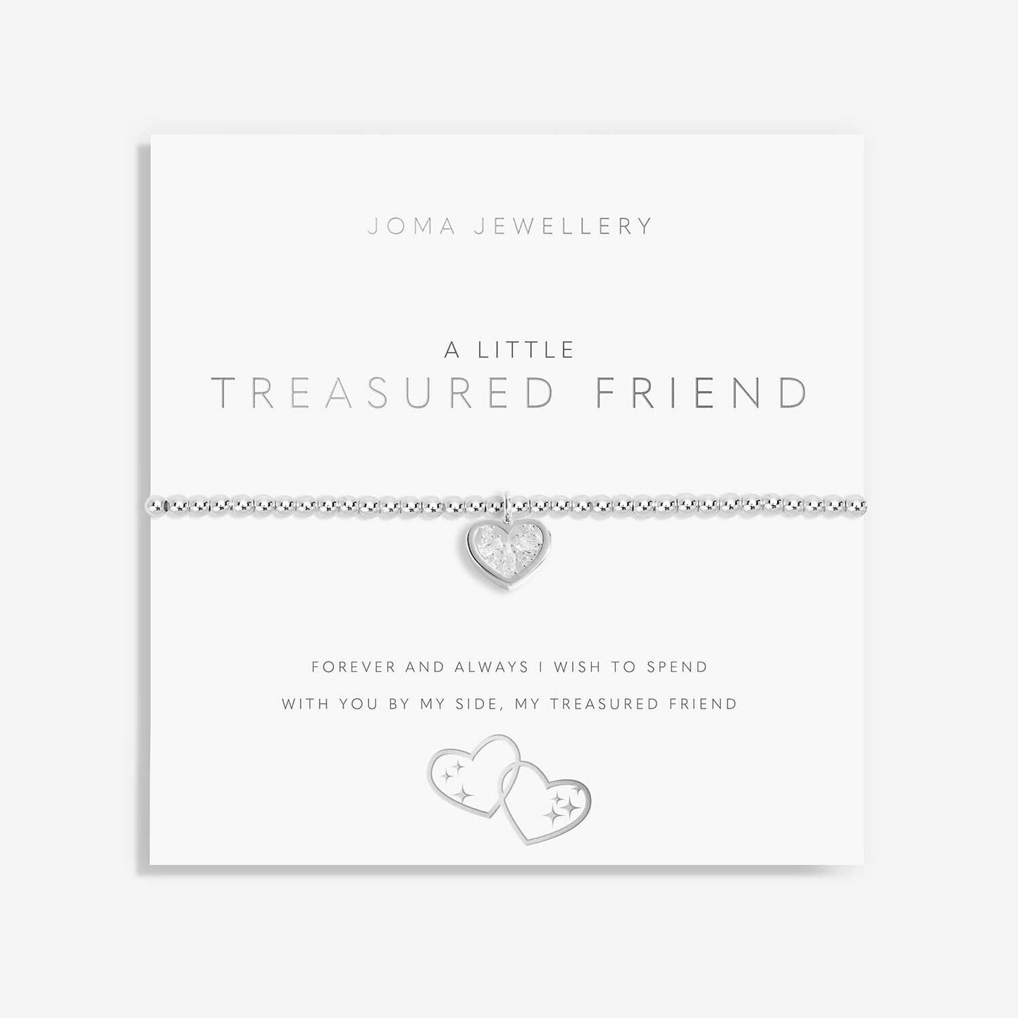 Joma Jewellery Silver Plated Beaded Bracelet A Little TREASURED FRIEND + Gift Bg