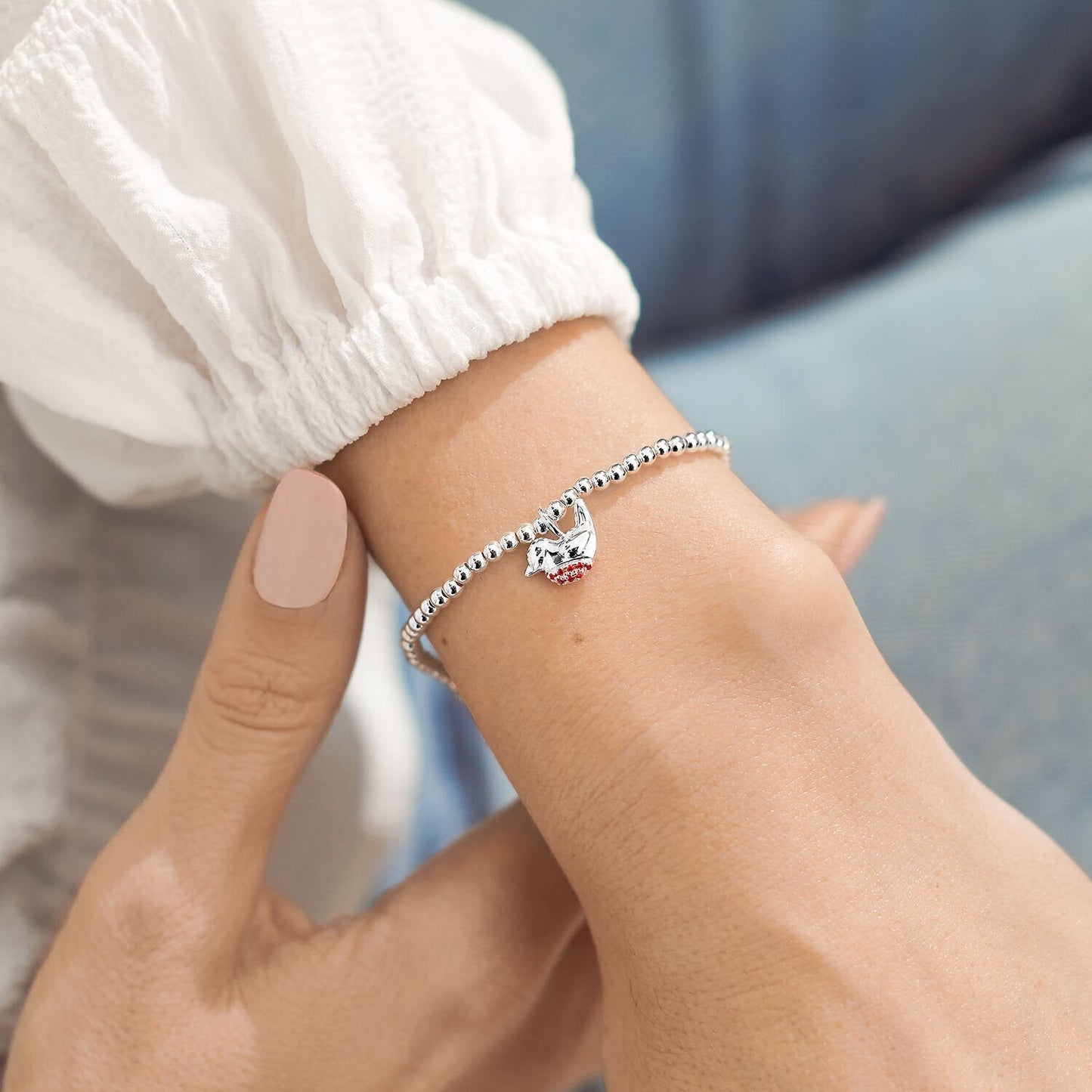 Joma Silver Plated Bead Bracelet A Little ROBINS APPEAR WHEN LOVED ONES ARE NEAR