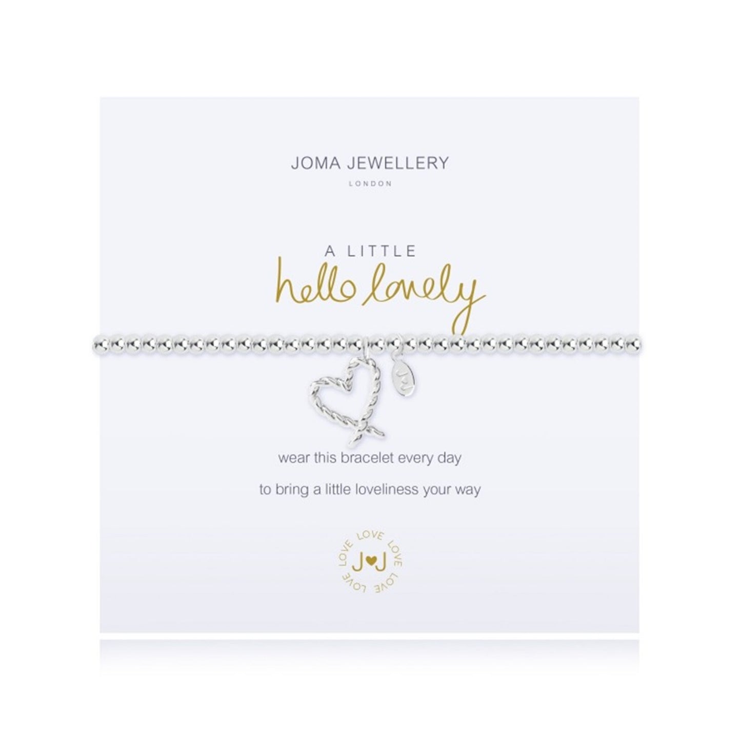Joma Jewellery Silver Plated Beaded Bracelet A Little HELLO LOVELY + Gift Bag