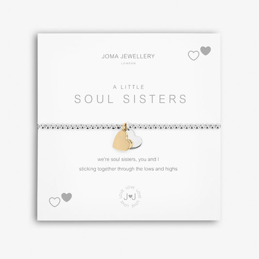 Joma Jewellery Silver Plated Beaded Bracelet A Little SOUL SISTERS + Gift Bag