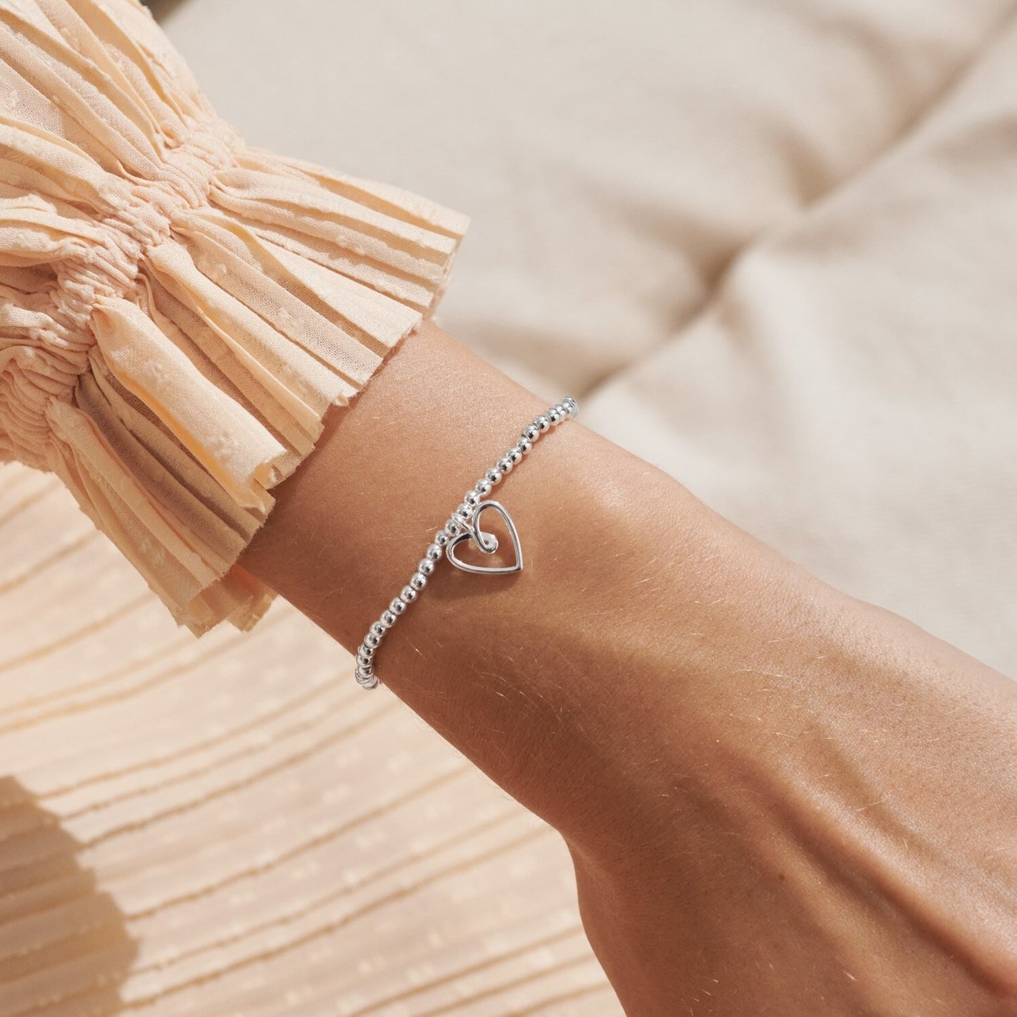 Joma Silver Plated Beaded Bracelet A Little LUCKY TO HAVE A SISTER LIKE YOU