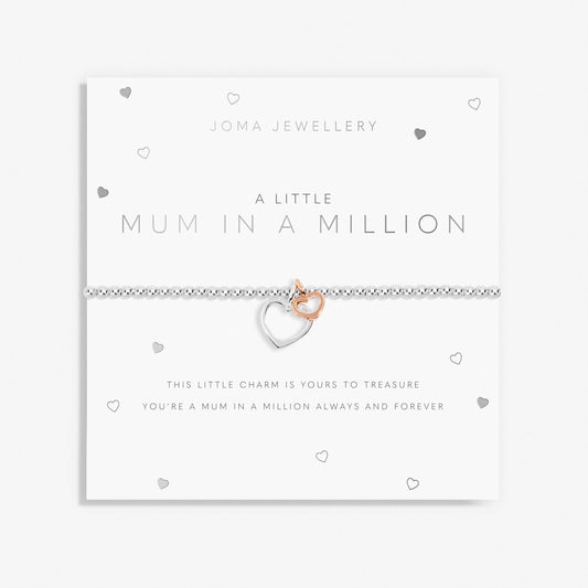 Joma Silver Plated Beaded Bracelet A Little MUM IN A MILLION + GIFT BAG 6061