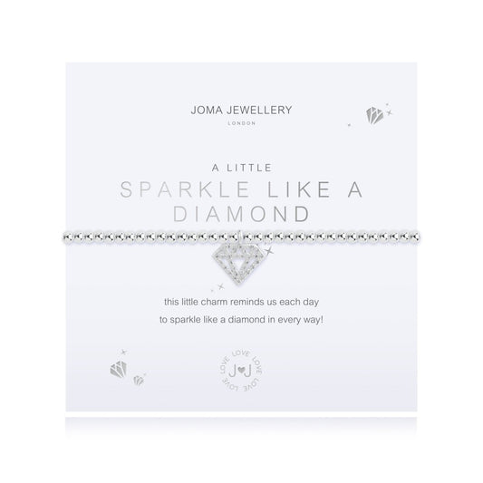 Joma Silver Plated Beaded Bracelet A Little SPARKLE LIKE A DIAMOND + Gift Bag