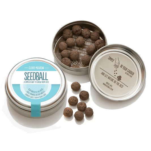 Seedball Mix Seed Bombs British Wild Flower Tin  CLOUD MEADOW Sow Spring Autumn