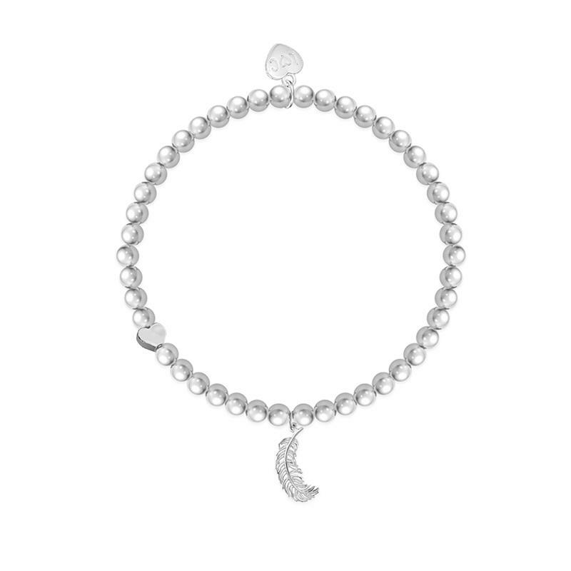 Life Charms Beaded Bracelet - FEATHERS APPEAR WHEN ANGELS ARE NEAR - Gift Boxed
