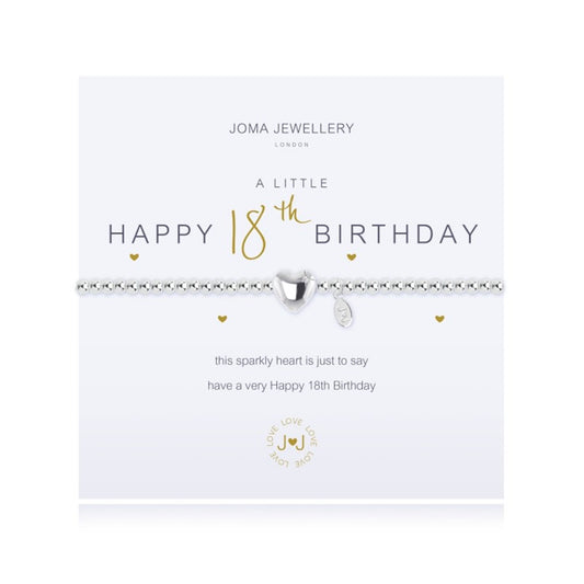 Joma Silver Plated Beaded Bracelet A Little HAPPY 18th BIRTHDAY + Gift Bag 1086