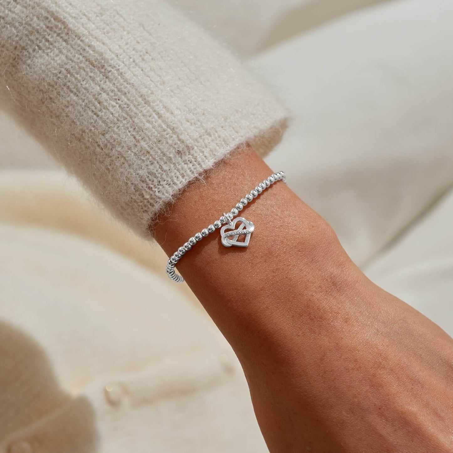 Joma Silver Plated Beaded Bracelet A Little FAMILY IS A GIFT THAT LASTS FOREVER
