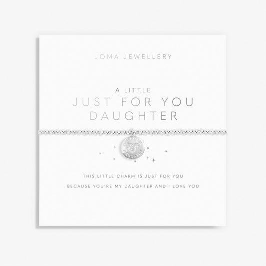 Joma Silver Plated Beaded Bracelet A Little JUST FOR YOU DAUGHTER + Gift Bag