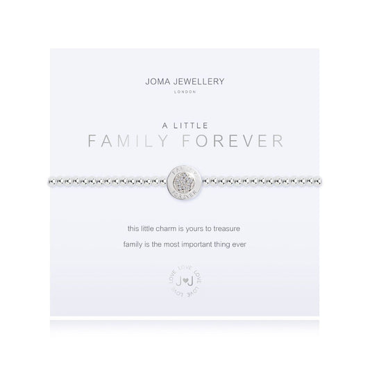 Joma Silver Plated Beaded Bracelet A Little FAMILY F0REVER + Gift Bag 3205