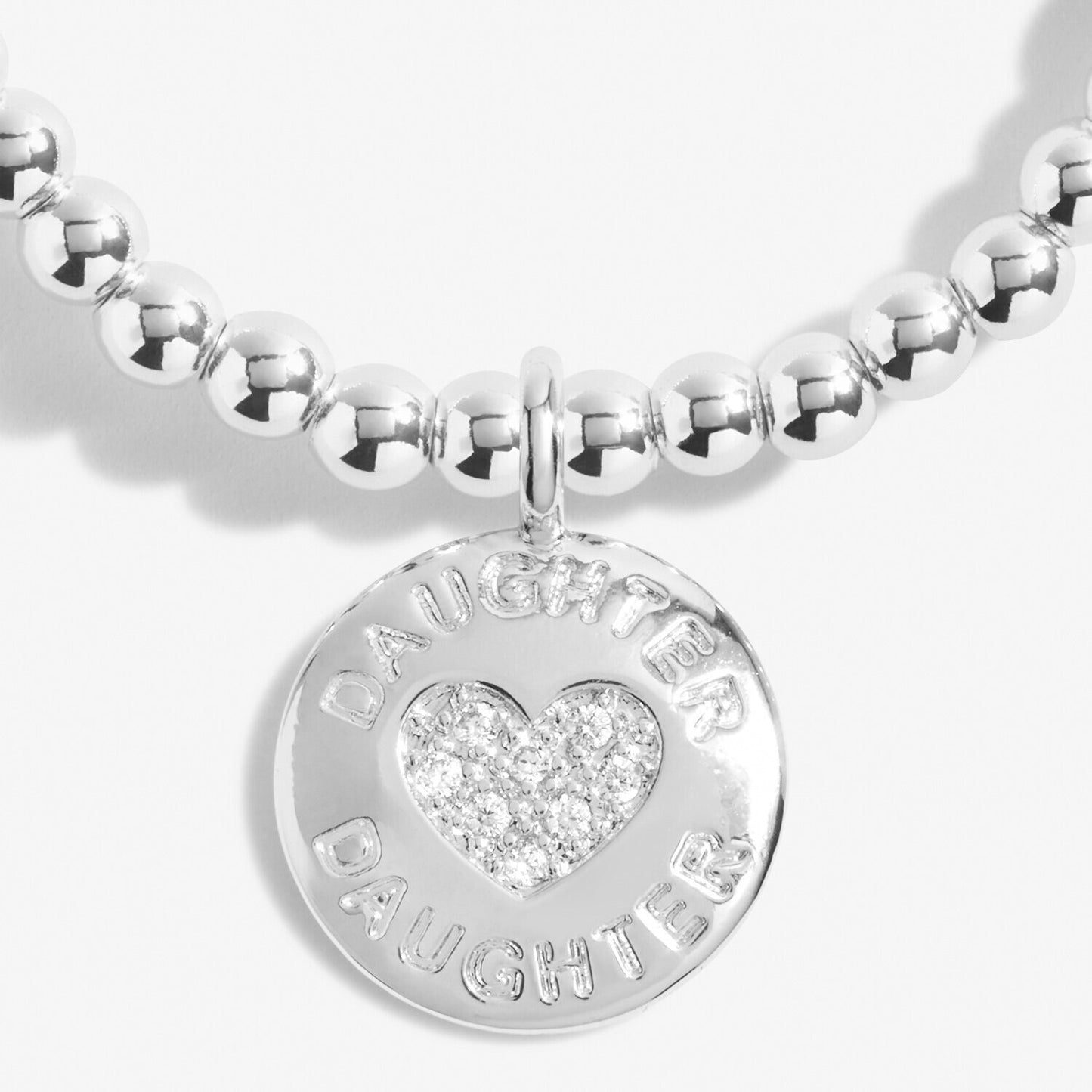 Joma Silver Plated Beaded Bracelet A Little JUST FOR YOU DAUGHTER + Gift Bag