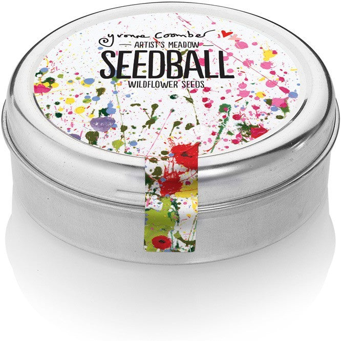 Seedball Mix Seed Bombs UK Wild Flower Tin  ARTISTS MEADOW Sow Spring Autumn