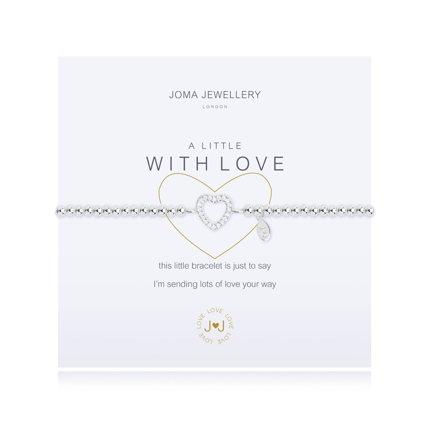 Joma Jewellery Silver Plated Beaded Bracelet A Little WITH LOVE + Gift Bag 1928