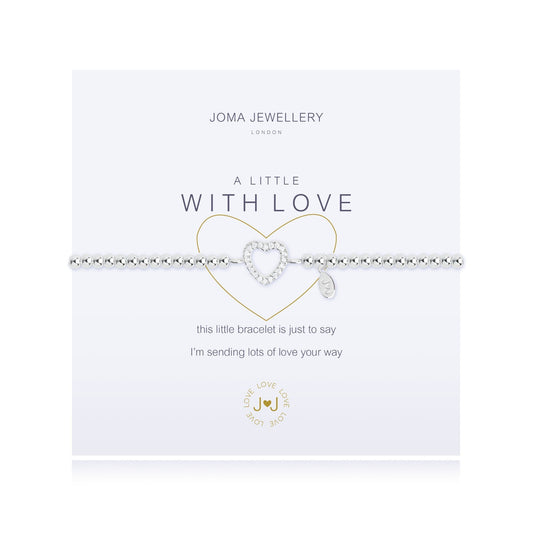 Joma Jewellery Silver Plated Beaded Bracelet A Little WITH LOVE + Gift Bag 1928