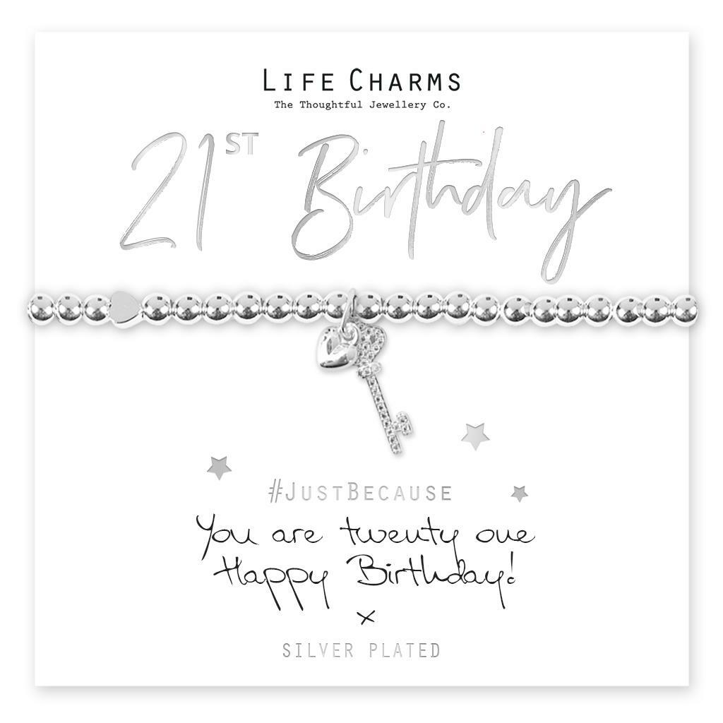 Life Charms 21st Bracelet - You Are TWENTY ONE, Happy Birthday! x - Gift Boxed