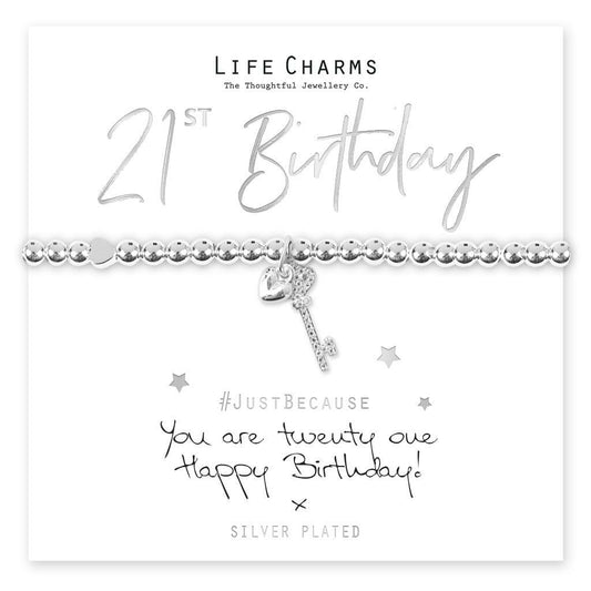Life Charms 21st Bracelet - You Are TWENTY ONE, Happy Birthday! x - Gift Boxed