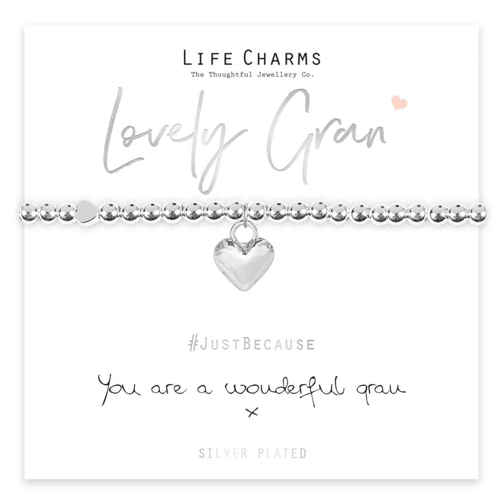 Life Charms Bracelet - " You Are a WONDERFUL GRAN x " - Beautifully Gift Boxed