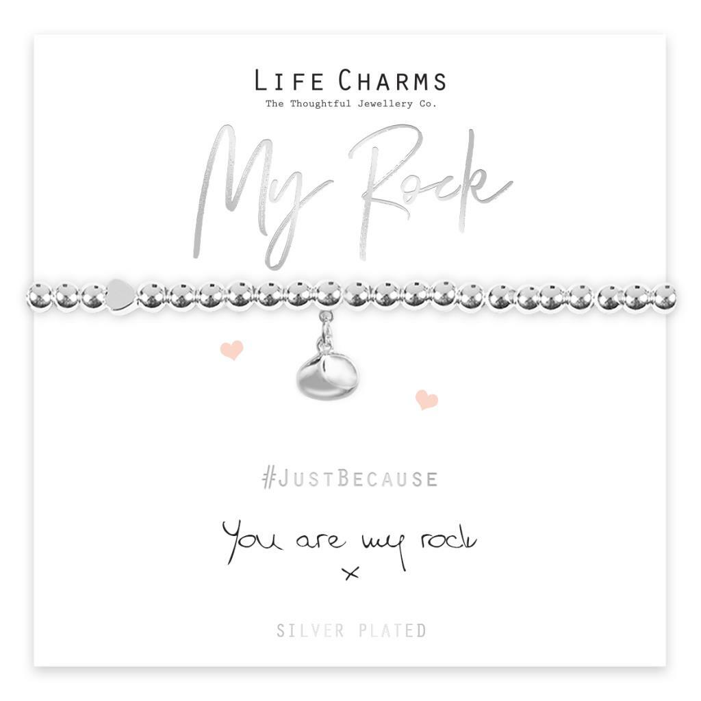 Life Charms Beaded Bracelet - " You Are My Rock " - Beautifully Gift Boxed