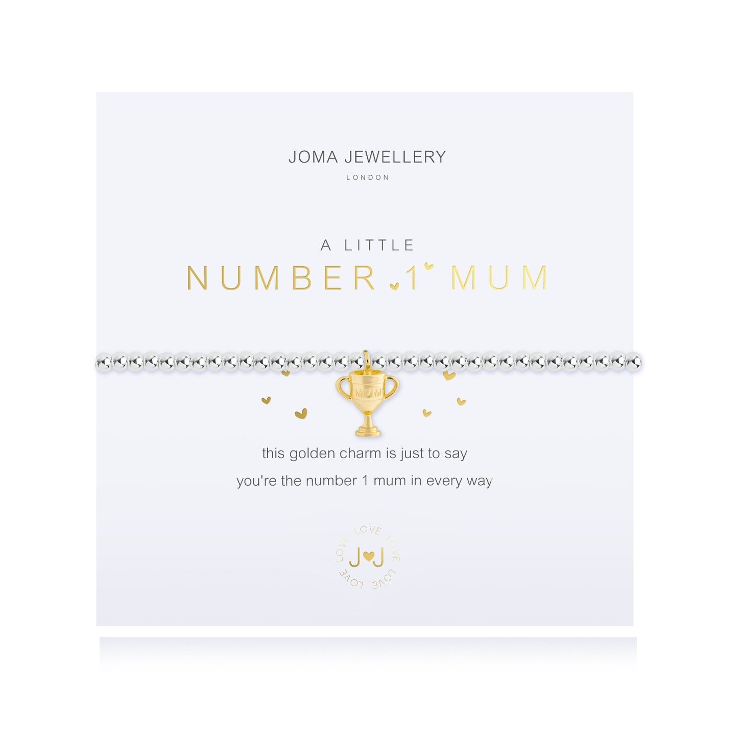 Joma Jewellery Silver Plated Beaded Bracelet A Little NUMBER 1 MUM + GIFT BAG