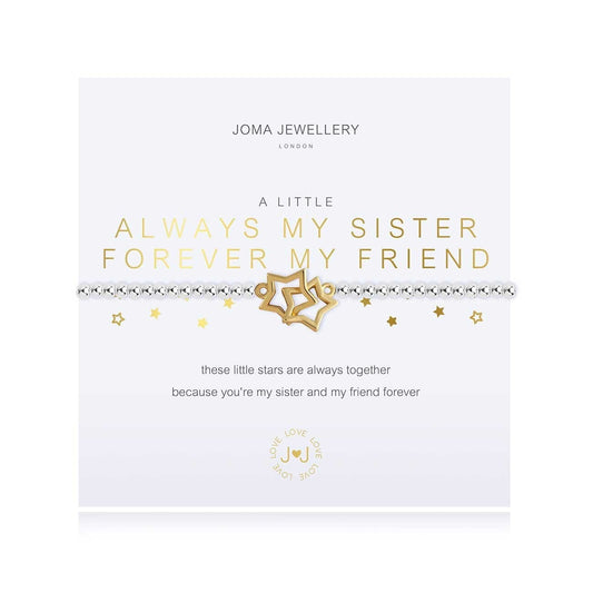 Joma Silver Plated Beaded Bracelet A Little ALWAYS MY SISTER FOREVER MY FRIEND