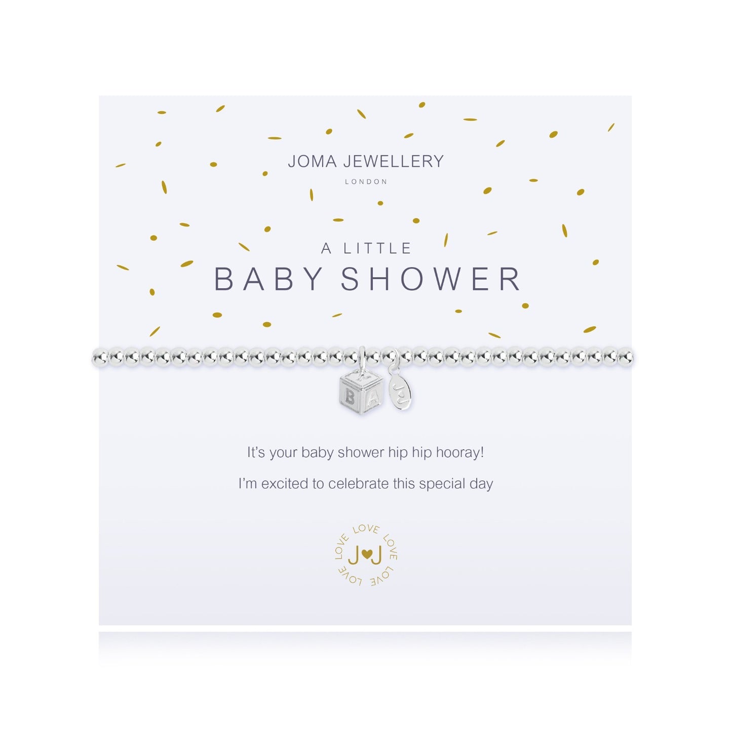 Joma Jewellery Silver Plated Beaded Bracelet A Little BABY SHOWER +Gift Bag 2284