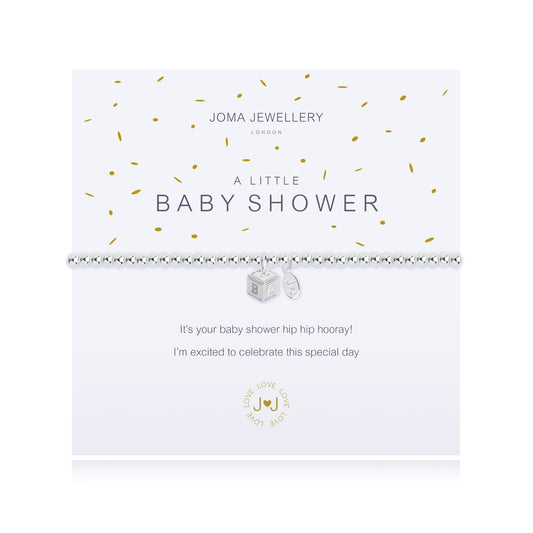 Joma Jewellery Silver Plated Beaded Bracelet A Little BABY SHOWER +Gift Bag 2284