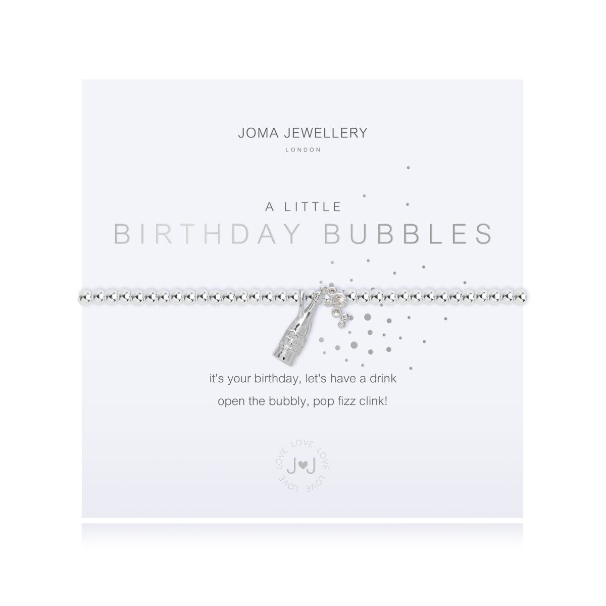 Joma Silver Plated Beaded Bracelet A Little BIRTHDAY BUBBLES + Gift Bag 3796