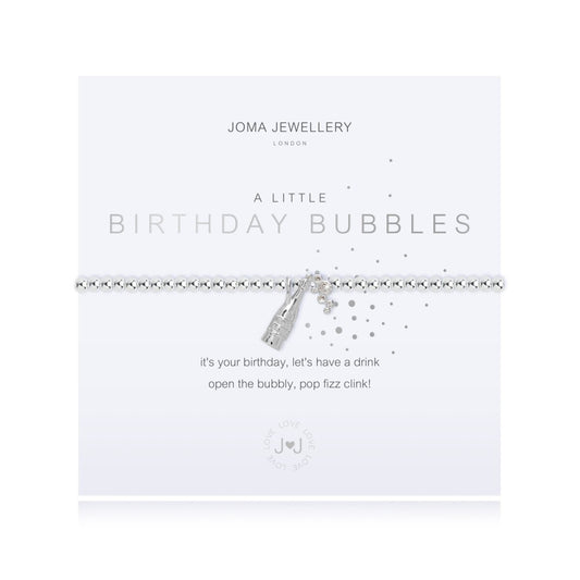 Joma Silver Plated Beaded Bracelet A Little BIRTHDAY BUBBLES + Gift Bag 3796