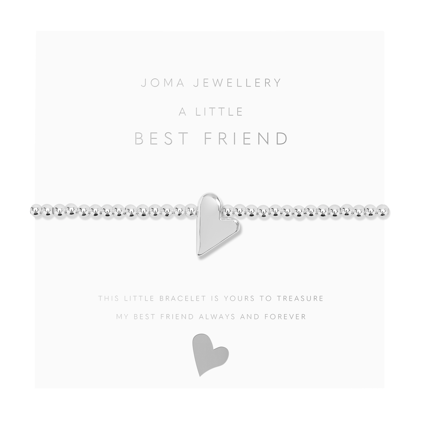 Joma Jewellery Silver Plated Beaded Bracelet A Little BEST FRIEND + Gift Bag