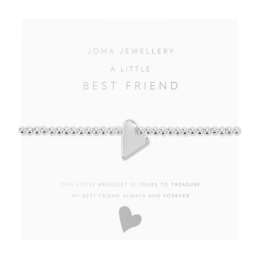 Joma Jewellery Silver Plated Beaded Bracelet A Little BEST FRIEND + Gift Bag