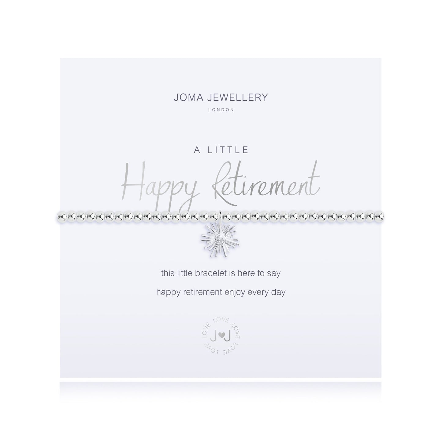 Joma Silver Plated Beaded Bracelet A Little HAPPY RETIREMENT + Gift Bag 3218