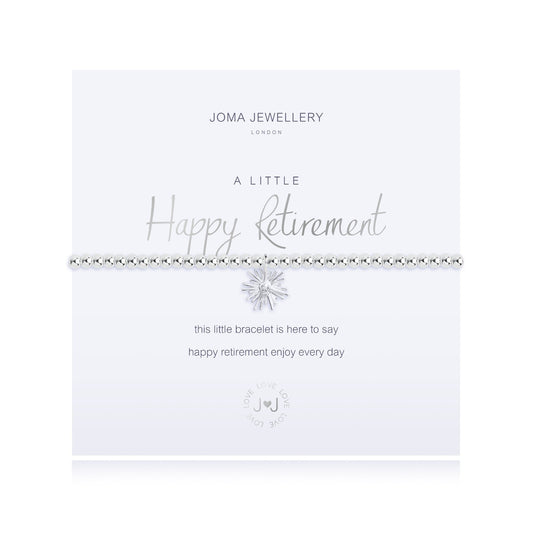 Joma Silver Plated Beaded Bracelet A Little HAPPY RETIREMENT + Gift Bag 3218