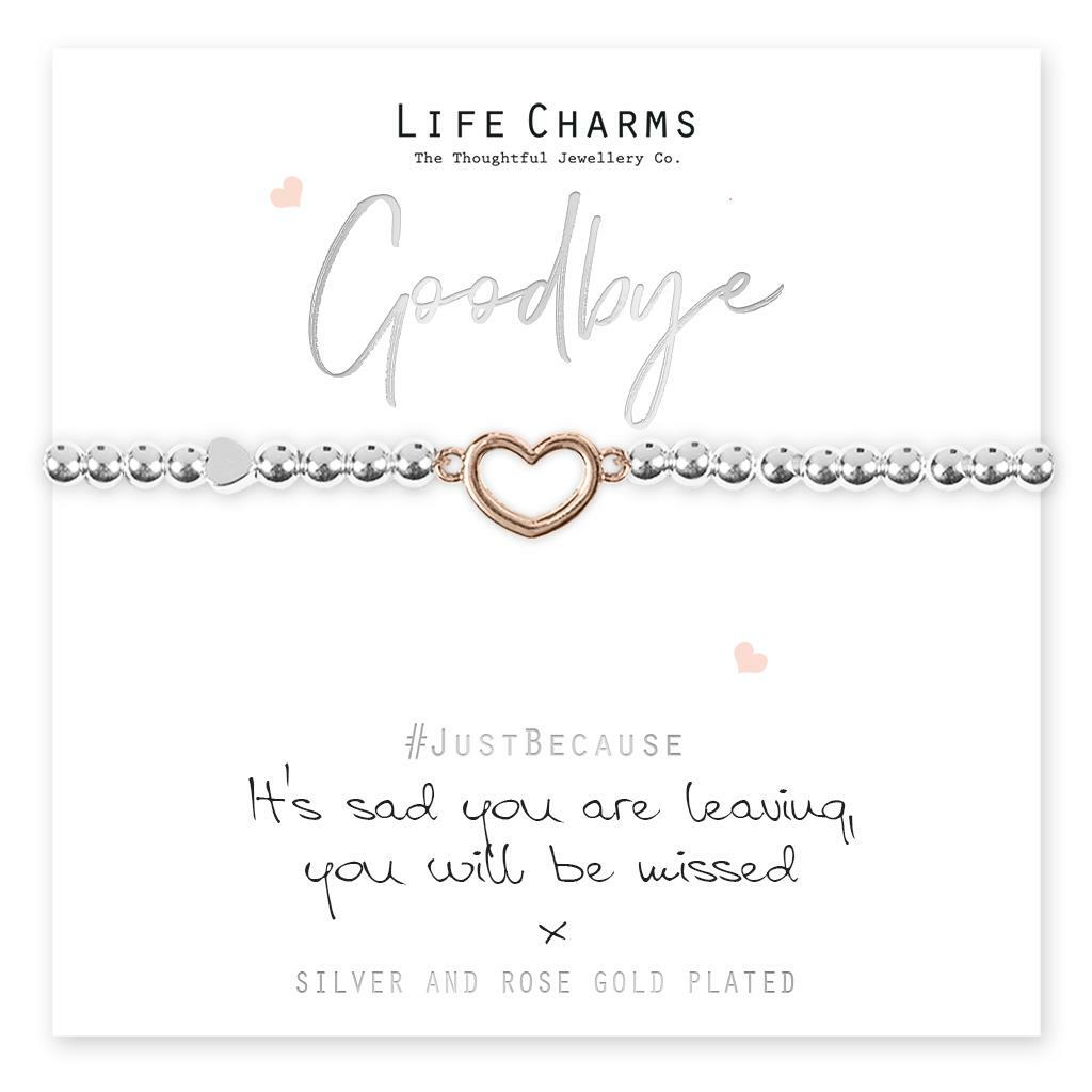 Life Charms Bracelet - " It Is Sad YOU ARE LEAVING " -  Beautifully Gift Boxed