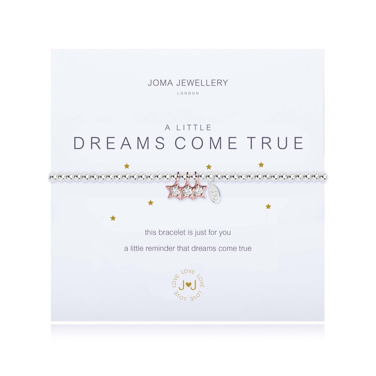 Joma Silver Plated Beaded Bracelet A Little DREAMS COME TRUE + Gift Bag 1860