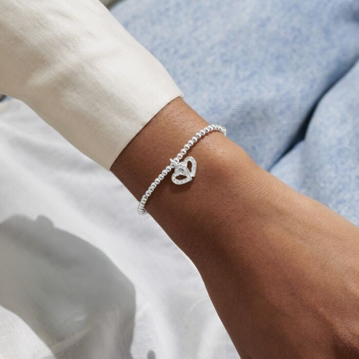 Joma Jewellery Silver Plated Beaded Bracelet A Little WEDDING WISHES + Gift Bag