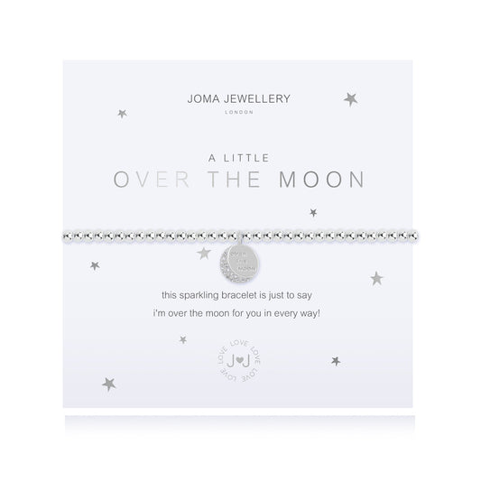 Joma Jewellery A Little OVER THE MOON Silver Plated Beaded Bracelet + Gift Bag
