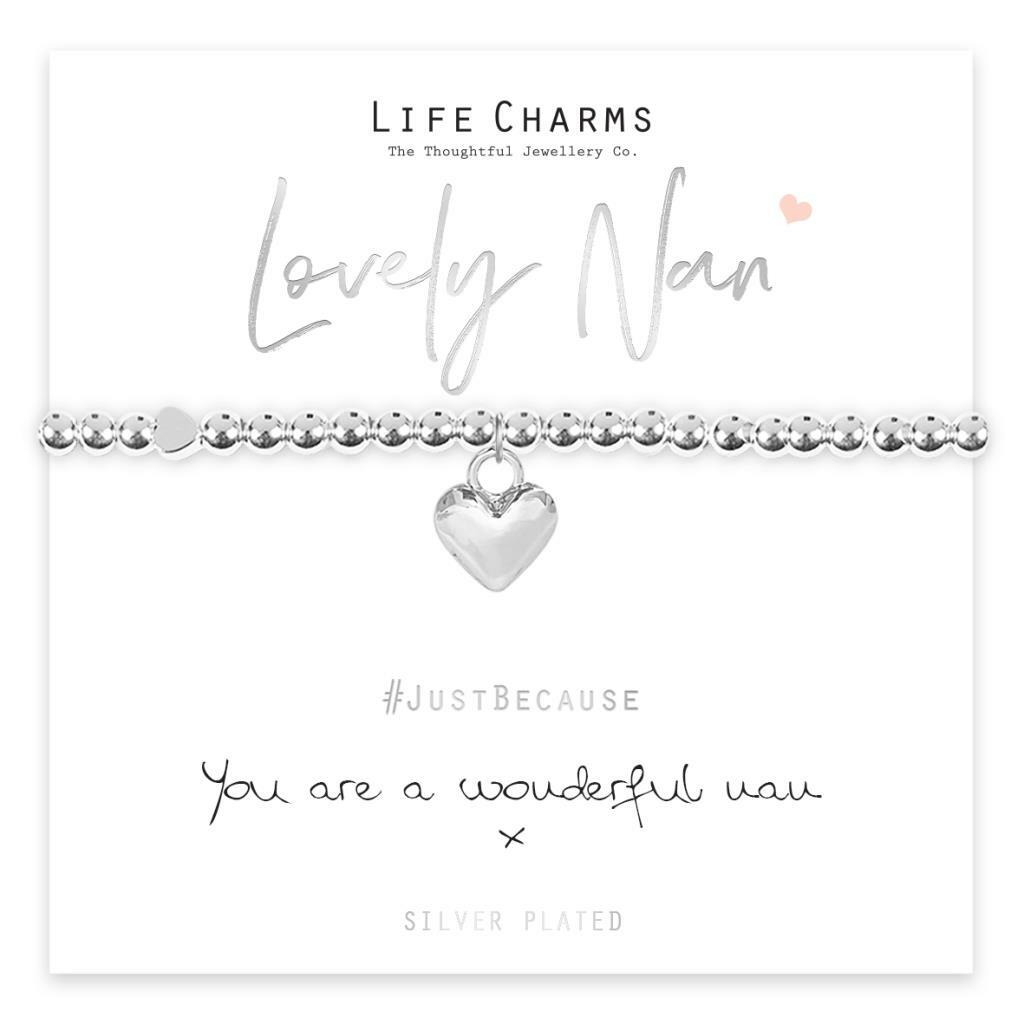 Life Charms LOVELY NAN Bracelet - " You Are a WONDERFUL NAN x " - Gift Boxed