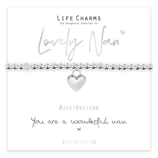 Life Charms LOVELY NAN Bracelet - " You Are a WONDERFUL NAN x " - Gift Boxed