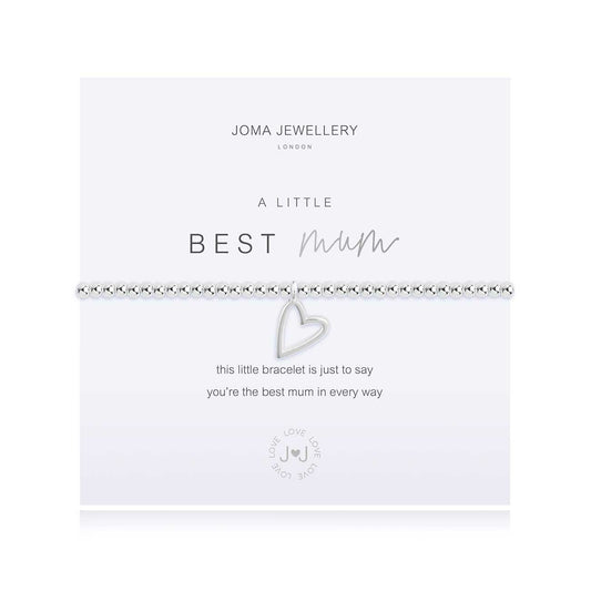 Joma Jewellery Silver Plated Beaded Bracelet A Little BEST MUM + Gift Bag 4082
