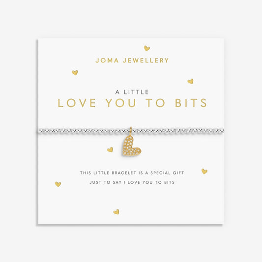 Joma Jewellery Silver Plated Beaded Bracelet A Little LOVE YOU TO BITS + GiftBag