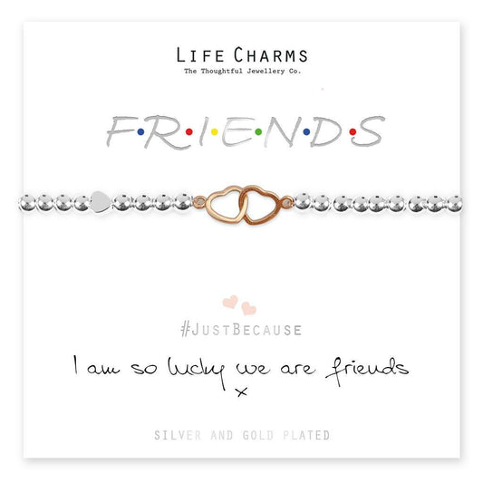 Life Charms Bracelet - " I Am So Lucky We Are FRIENDS " - Beautifully Gift Boxed