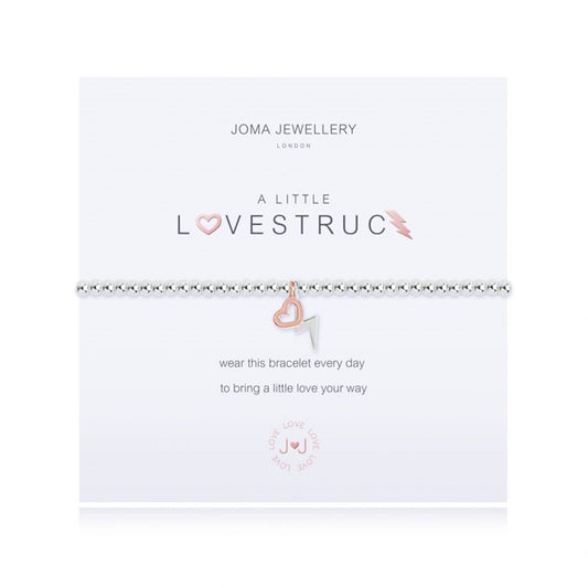 Joma Jewellery Silver Plated Beaded Bracelet A Little LOVESTRUCK  + GIFT BAG