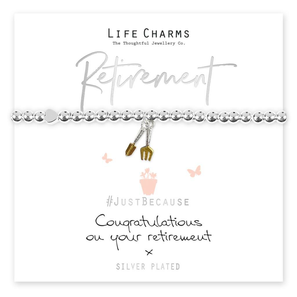 Life Charms Bracelet - " ON YOUR RETIREMENT " -  Beautifully Gift Boxed